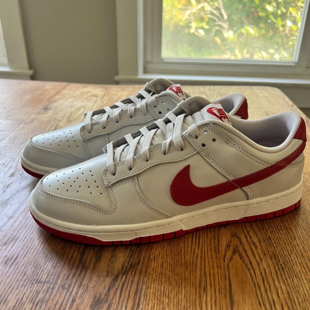 Nike Dunk Low Vast Grey Varsity Red. Size 11. NWT